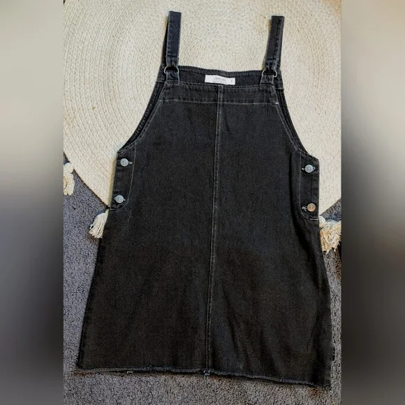 eightytwo | Dresses | Nwot Small Black Denim Overall Dress | Poshmark